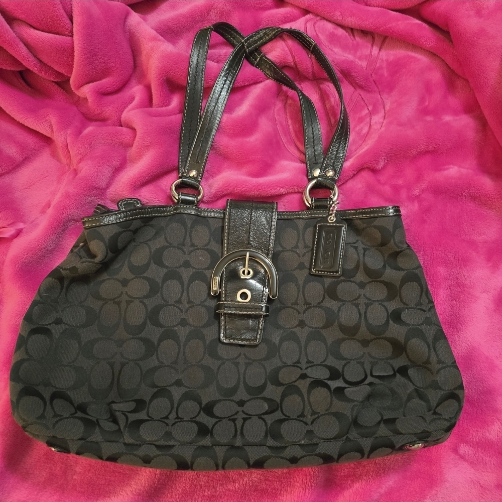 Coach Black Signature Shoulder Bag